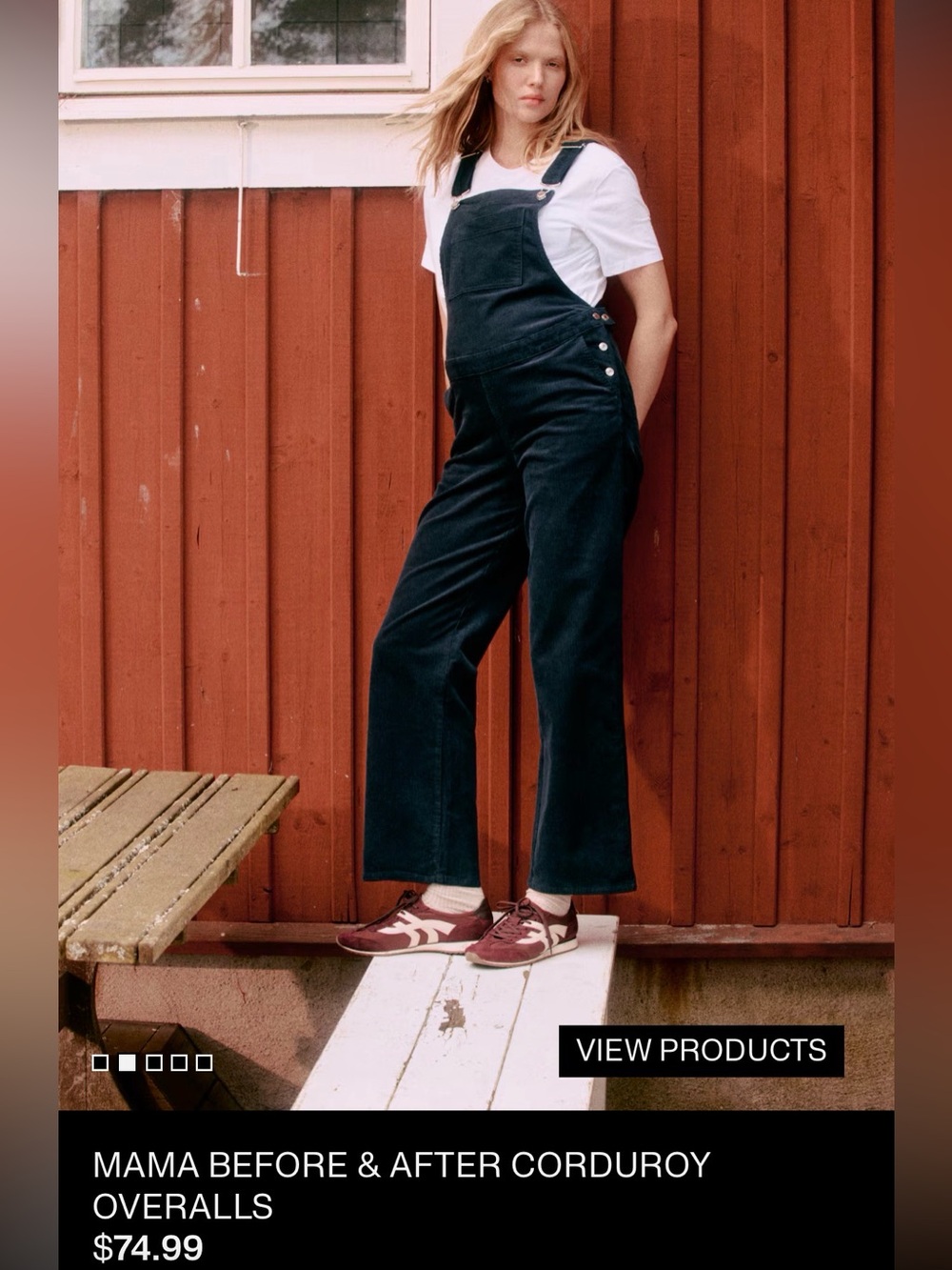 MAMA BEFORE & AFTER CORDUROY OVERALLS Olive Green XS